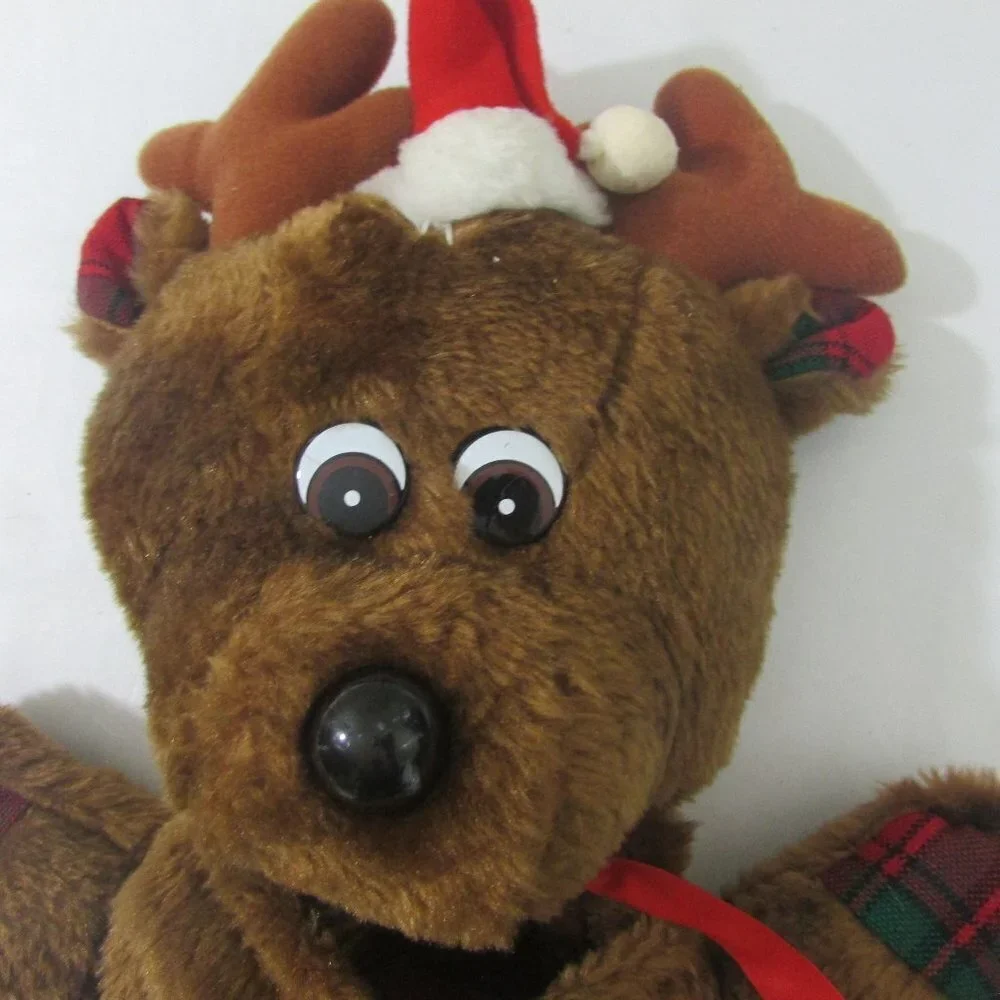 House Of Lloyd Reindeer Stocking Bag Vintage Plush